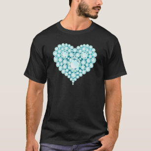 Camiseta Aquamarine Heart Gems