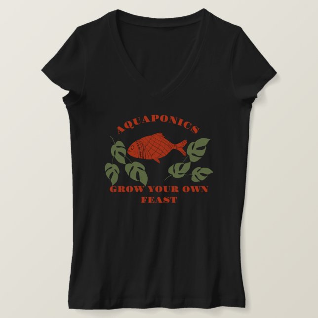 Camiseta Aquaponics Cresce Seu Próprio T-Shirt Banquete (Frente do Design)