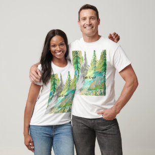 Camiseta Aquarela Abstrato verde pastel personalizada