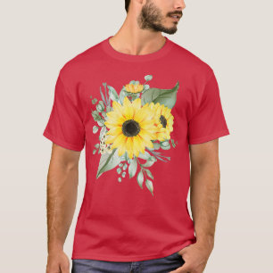 Camiseta aquarela amarelo girassol flores do sol gif