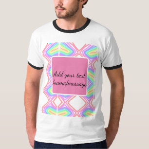 Camiseta Aquarela arco-íris adicionar nome texto mensagem p