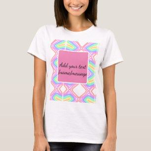 Camiseta Aquarela arco-íris adicionar nome texto mensagem p