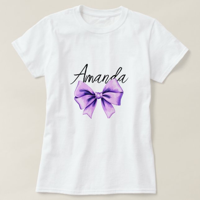 Camiseta Aquarela Arco Roxo Doce 16 Aniversário (Frente do Design)