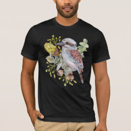 Camiseta Aquarela Botânica do Kookaburra Australiano