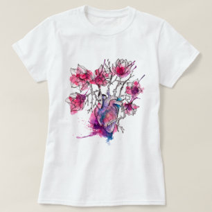Camiseta Aquarela Cardíaca Magnolia