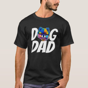 Camiseta Aquarela Colorida Pomeraniana Mãe Pai Homens