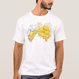 Camiseta Aquarela de Espuma de Cerveja para o Dia da Cervej
