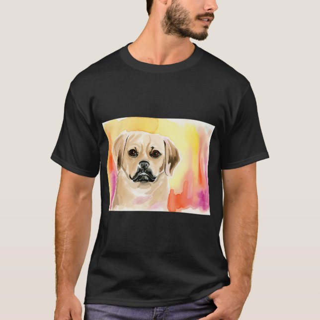 Camiseta Aquarela de Puggle (Frente)