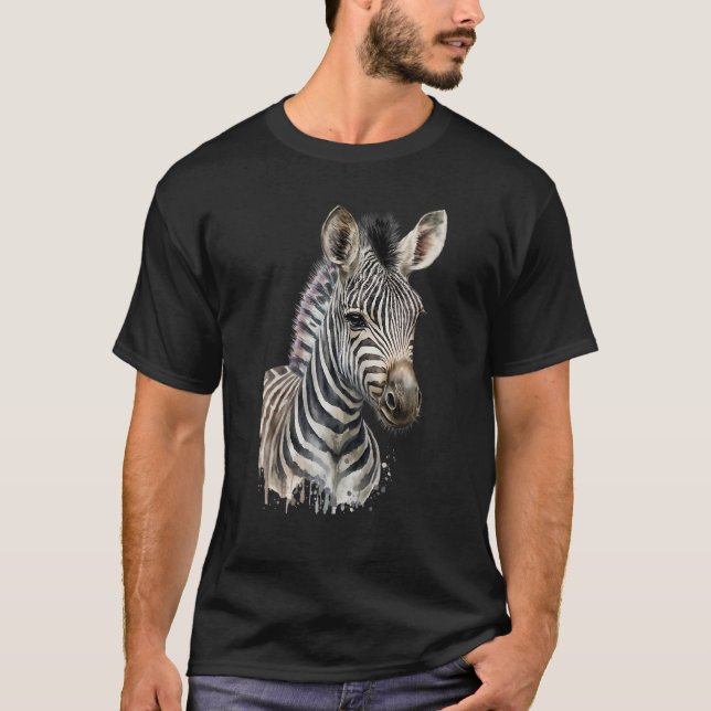 Camiseta Aquarela de Zebra (Frente)
