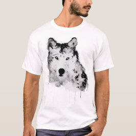 Camiseta Aquarela do Lobo Selvagem