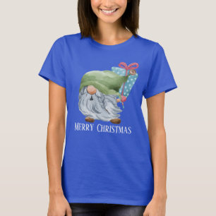 Camiseta aquarela festiva gnomo de Natal