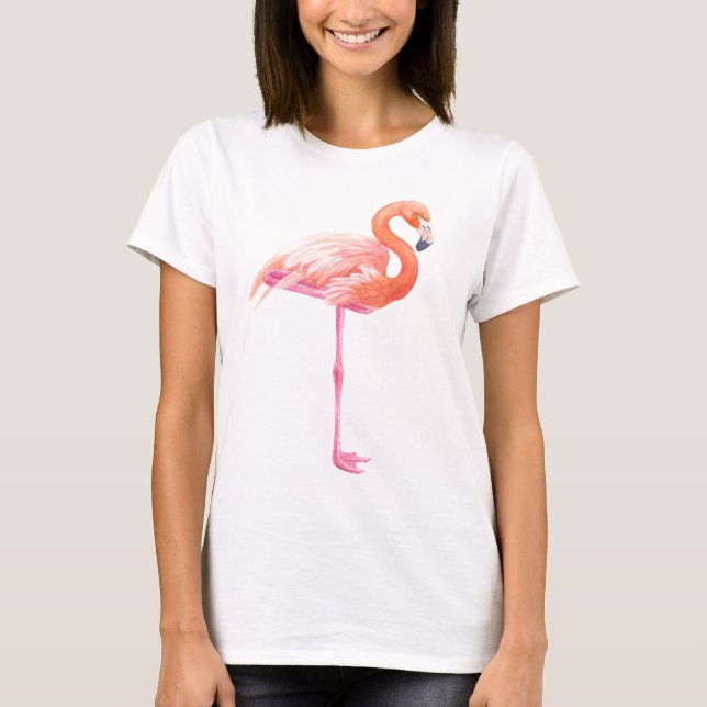 Camiseta Aquarela Flamingo (Frente)