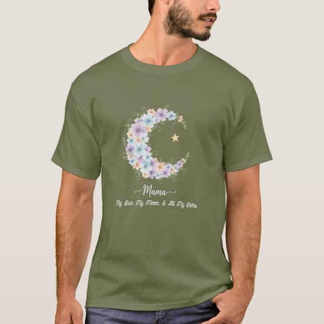 Camiseta Aquarela Floral Lua Mamãe (Frente)
