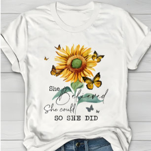 Camiseta Aquarela Girassol & Borboleta Inspirador