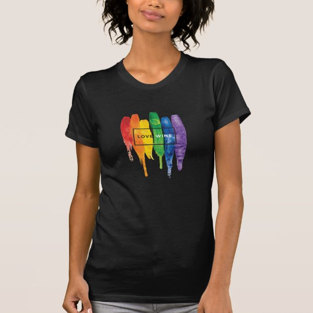 Camiseta Aquarela LGBT ganha Rainbow Paint Typografi (Frente)