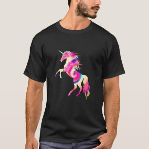 Camiseta Aquarela Mítica Tie Dye Unicorn Ideia Para Mulhere