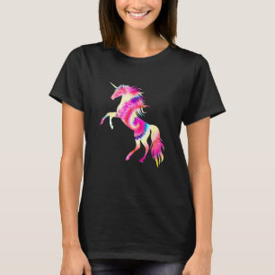 Camiseta Aquarela Mítica Tie Dye Unicorn Ideia Para Mulhere