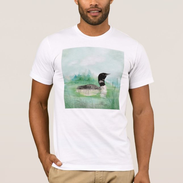 Camiseta Aquarela Natureza Selvagem Pássaros (Frente)