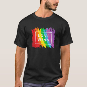 Camiseta Aquarela Orgulho LGBT Amor Ganha Pintura Arco-Íris