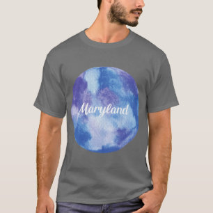 Camiseta Aquarela Redonda Maryland Pastel Violeta Azul