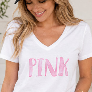 Camiseta Aquarela Rosa Diversão Moderna