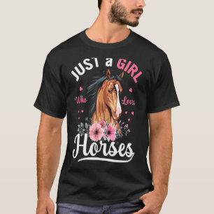 Camiseta Aquarela Só uma Garota que Ama Cavalos Cavalgada