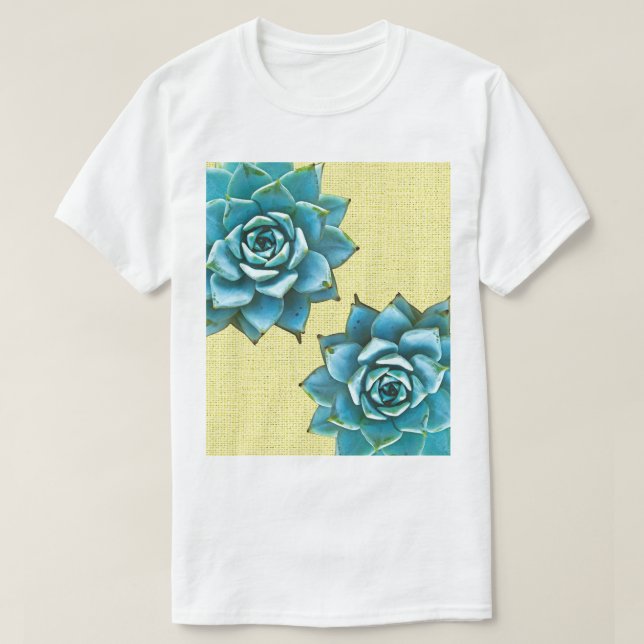Camiseta Aquarela Suculta em Amarelo (Frente do Design)