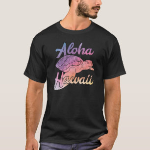 Camiseta Aquarela Tartaruga Aloha Ilha Havaiana
