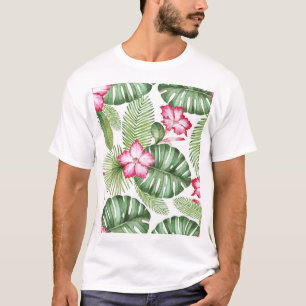 Camiseta Aquarela tropical: Padrão sem costura