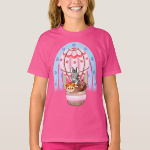 Camiseta Aquarelas Safari Animais Zebra, Tigre, Hippo Hot