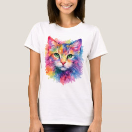 Camiseta Aquarell Katze T-Shirt - Bunt