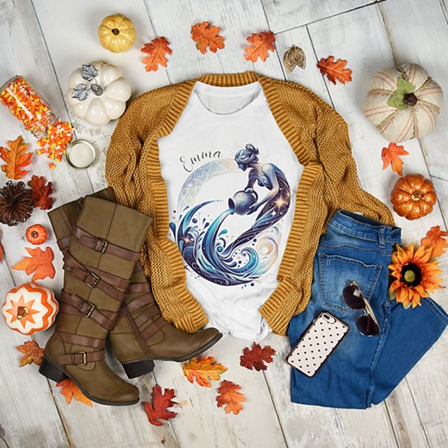 Camiseta Aquário Aquário Zodiac Elegante (Criador carregado)