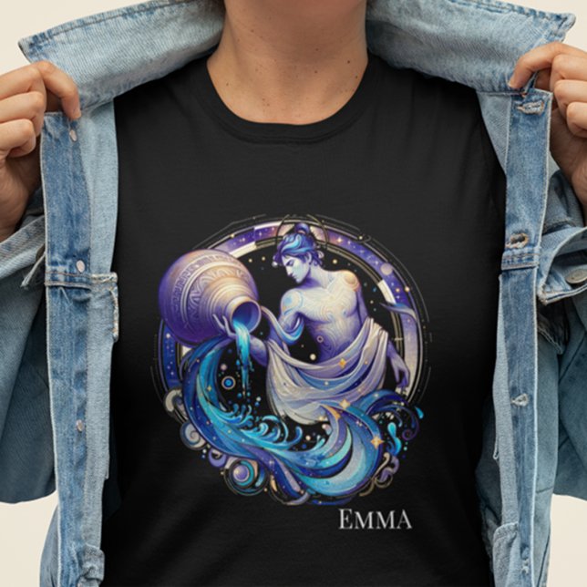 Camiseta Aquário Aquário Zodiac Elegante (Criador carregado)