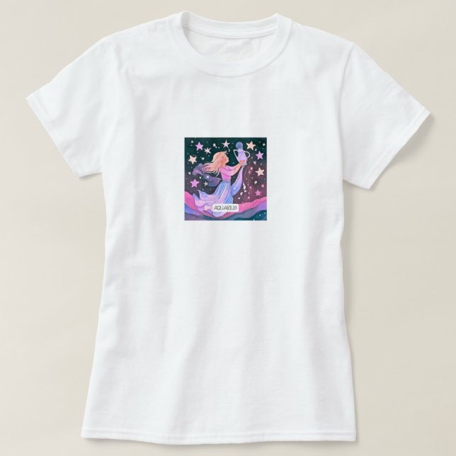 Camiseta Aquário Cósmico (Frente do Design)