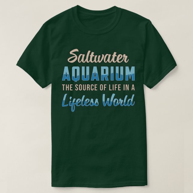 Camiseta Aquário de água salgada Aquarista Aquático Mundial (Frente do Design)