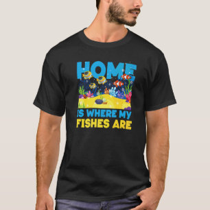 Camiseta Aquário de Água Salgada Lar é Onde Meus Peixes Est