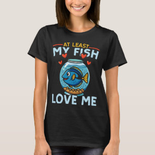 Camiseta Aquário de Água Salgada Pelo Menos Meus Peixes Ama