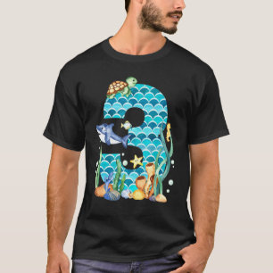 Camiseta Aquário de Peixes do Mar de aniversário de 3 anos