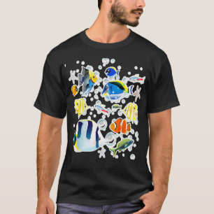 Camiseta Aquário De Peixes Tropicais Sob Oceano