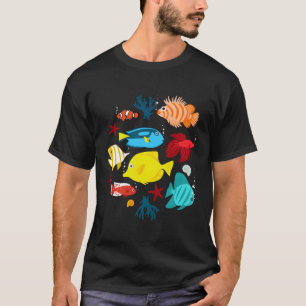 Camiseta Aquário de peixes tropicais sob oceano