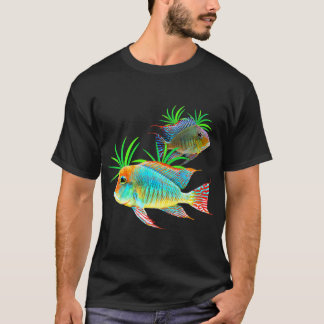 Camiseta Aquário do Tanque de Peixes Cichlitis Geophagus