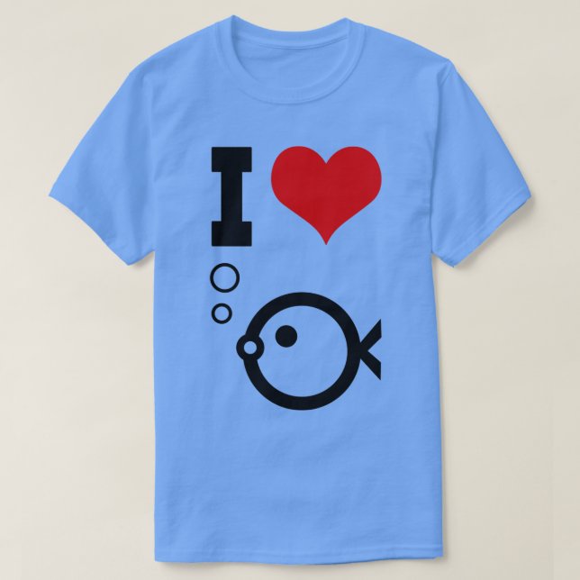 Camiseta Aquário Eu adoro peixe (Frente do Design)