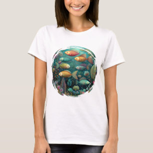 Camiseta Aquário Fantasia Peixes Caprichosos Feminino