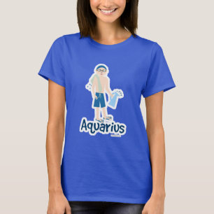 Camiseta Aquário Fofinho Símbolo do Portador de Água Cartoo