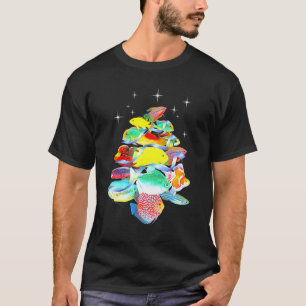 Camiseta Aquário Peixe de Natal Cichlídeos Gouramis Flo