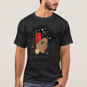 Camiseta Aquário Signo Zodíaco Horóscopo Afro Rainha Astról