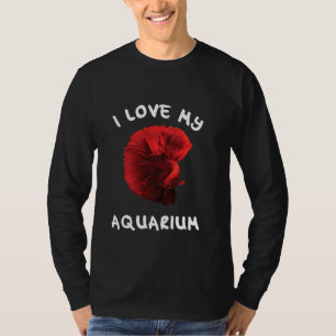 Camiseta Aquarista - Adoro o meu aquário com a luta siamesa