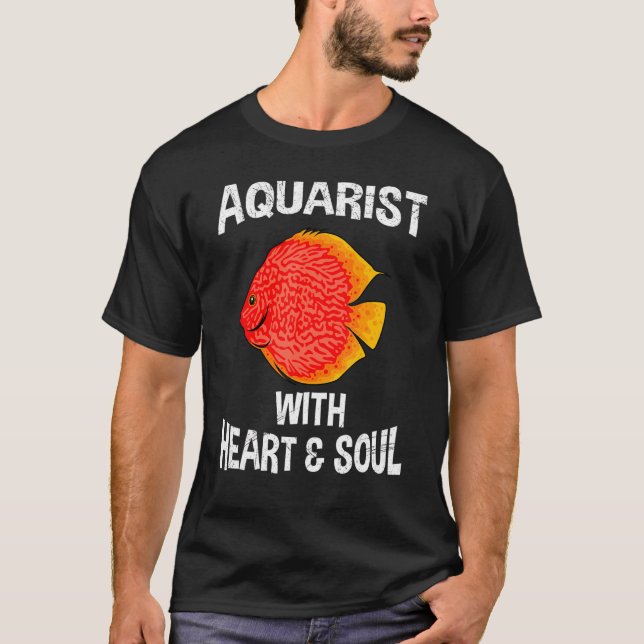 Camiseta Aquarista Com Aquário Coração E Alma (Frente)