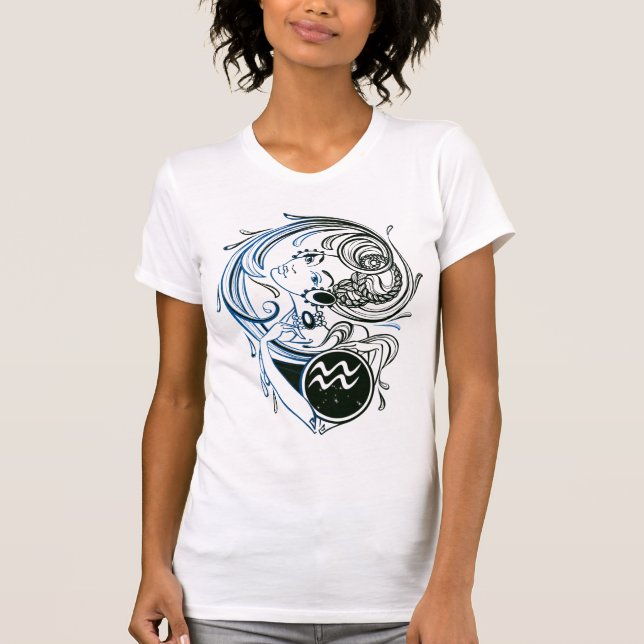Camiseta Aquarius Art Deco Lady (Frente)