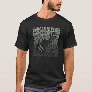 Camiseta Aquarius Astrology Retro 70s Sinais Zodiac Horosco